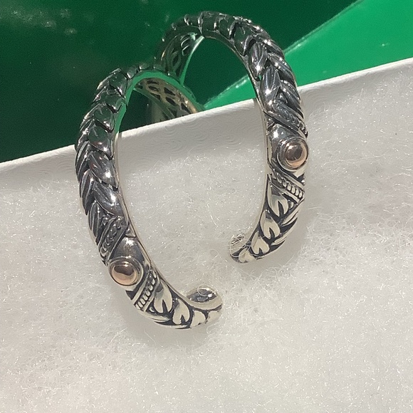 Sterling Silver & 18K Rose Gold Hoop Earrings, EFFY - Picture 5 of 11